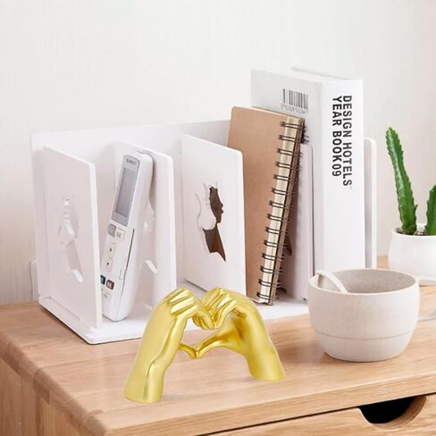 الذهب القلب الأيدي النحت شكل قلب الحب إصبع اليد لفتة التماثيل نيك المواهب ديكور المنزل للرفوف ديكور عيد الشكر هدايا عيد الحب (قلب الحب) in Kuwait