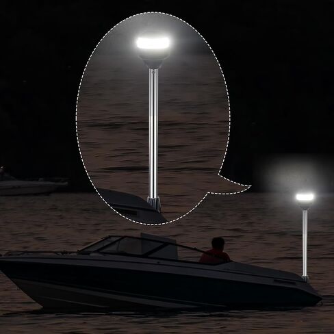 ضوء صارم 24 بوصة، ضوء مرساة، مصباح LED أبيض مستدير بالكامل، USCG 2NM، قاعدة توصيل ثنائية الدبوس قابلة للإزالة، لقارب العائم وصيد الأسماك، DC10-30V (24 بوصة) in Kuwait
