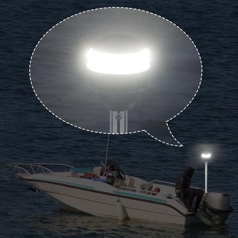 ضوء صارم 24 بوصة، ضوء مرساة، مصباح LED أبيض مستدير بالكامل، USCG 2NM، قاعدة توصيل ثنائية الدبوس قابلة للإزالة، لقارب العائم وصيد الأسماك، DC10-30V (24 بوصة) in Kuwait