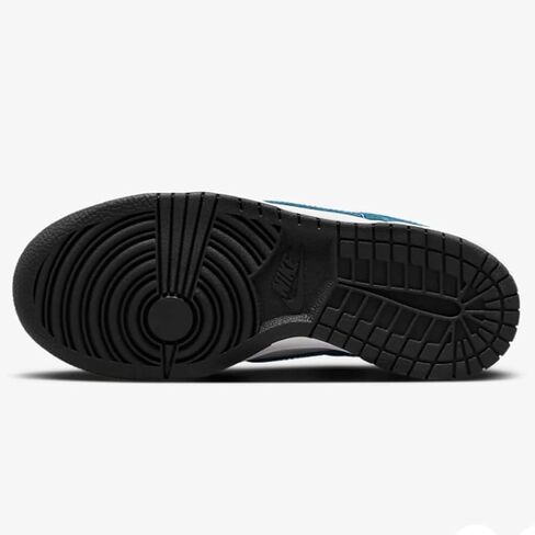 حذاء Nike Dunk Low Big للأطفال (DH9765-104، أبيض/أسود/أبيض/أزرق صناعي) مقاس 7 in Saudi Arabia