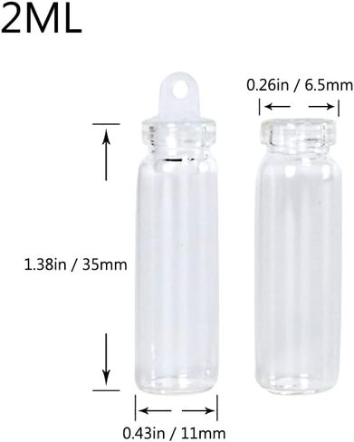 achard Empty Clear Glass Bottle with Rubber Stopper 2ml Decorative Bottle for Christmas Gift Wedding Decoration 50pcs in Saudi Arabia