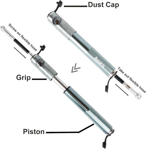 Asura FastHand Manual Bike Pump with Presure Gauge and Frame Mount in Kuwait