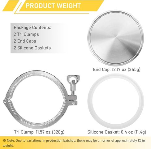 4 Inch Tri Clamp End Cap with 4" Tri-Clamp and Silicone Gasket 304 Stainless Steel Sanitary Fittings TC Caps Quick Connect Kit 2PCS in Saudi Arabia