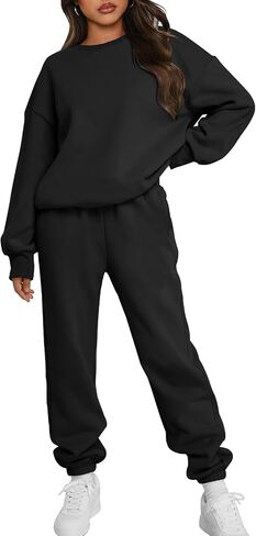Trendy Queen Sweatsuits Women 2 Piece Outfits Two Piece Crewneck Sweatshirts Sets Lounge Fall Sweatpants 2024 Tracksuits in Kuwait