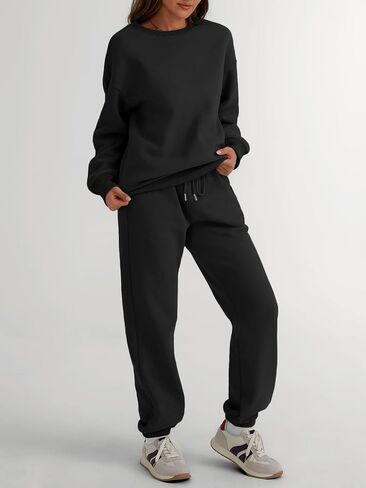 Trendy Queen Sweatsuits Women 2 Piece Outfits Two Piece Crewneck Sweatshirts Sets Lounge Fall Sweatpants 2024 Tracksuits in Kuwait