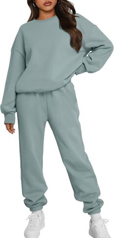 Trendy Queen Sweatsuits Women 2 Piece Outfits Two Piece Crewneck Sweatshirts Sets Lounge Fall Sweatpants 2024 Tracksuits in Kuwait