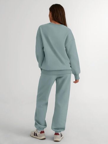 Trendy Queen Sweatsuits Women 2 Piece Outfits Two Piece Crewneck Sweatshirts Sets Lounge Fall Sweatpants 2024 Tracksuits in Kuwait