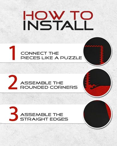 WOD NATION [12 PACK] Puzzle Exercise Mat ½" - EVA Foam Interlocking Foam Tiles Protective Flooring and Exercise Mats for Home Workout & Gym Equipment - Pack of 12 Interlocking Floor Mats, Gym Mat in Kuwait