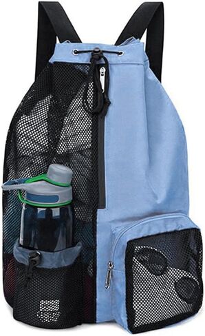 Mesh Backpack Swimming Drawstring Bag Backpack with Wet Pockets Beach Storage Backpacks Mesh Swim Equipment Beach Bag in Saudi Arabia