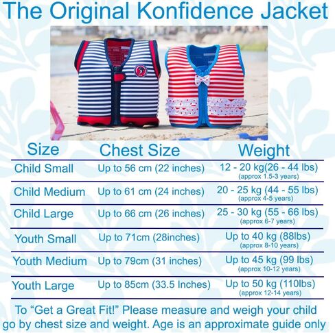 Konfidence The Original Jacket - Children and Youth Swim Jacket (Child Medium, Red/Yellow) in Saudi Arabia