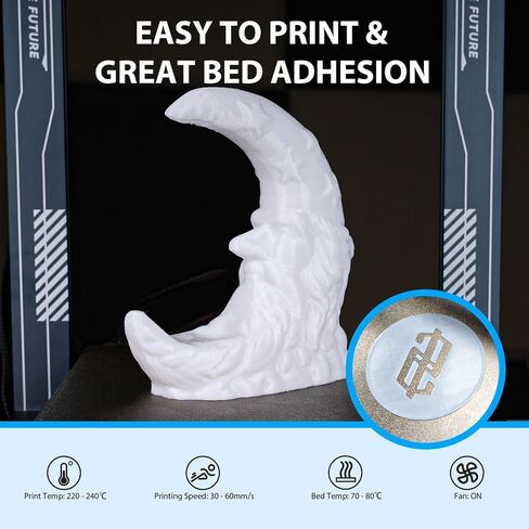 خيوط PETG 1.75 مم، خيوط طباعة ثلاثية الأبعاد PETG قوية، متوافقة مع معظم طابعات FDM ثلاثية الأبعاد، دقة الأبعاد ±0.02 مم، بكرة 1 كجم/2.2 رطل (2 * 1 كجم أبيض) in Saudi Arabia