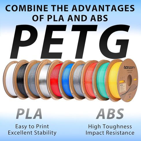 خيوط PETG 1.75 مم، خيوط طباعة ثلاثية الأبعاد PETG قوية، متوافقة مع معظم طابعات FDM ثلاثية الأبعاد، دقة الأبعاد ±0.02 مم، بكرة 1 كجم/2.2 رطل (2 * 1 كجم أبيض) in Saudi Arabia
