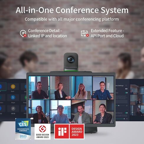 نظام كاميرا غرفة الاجتماعات KanDao Meeting Ultra 5 في واحد، حل مؤتمرات الويب الذكي بدقة 4K HDR 360 درجة AI، شاشة لمس 15.6 بوصة، لمركز مؤتمرات الاجتماعات المتوسطة والكبيرة in Saudi Arabia