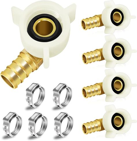 Boltigen 1/2" PEX Swivel Elbow Facuet Connector, 5pcs PEX Rv Water Line Fittings, 1/2" x 1/2" PEX Female NPT Adapter,90 Degree NPSM PEX Adapter for Pipe Plumbing Connection in Saudi Arabia