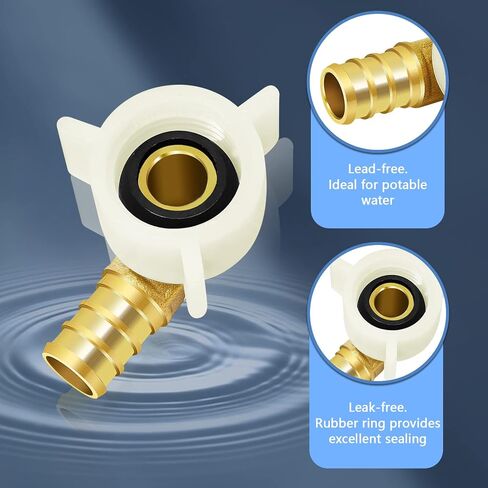 Boltigen 1/2" PEX Swivel Elbow Facuet Connector, 5pcs PEX Rv Water Line Fittings, 1/2" x 1/2" PEX Female NPT Adapter,90 Degree NPSM PEX Adapter for Pipe Plumbing Connection in Saudi Arabia