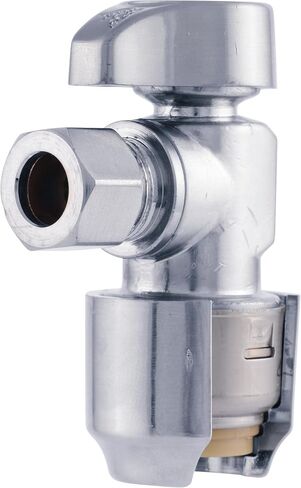 SharkBite Max 1/2 x 3/8 Inch Compression Angle Stop Valve, Quarter Turn, Push to Connect Brass Plumbing Fitting, PEX Pipe, Copper, CPVC, PE-RT, HDPE, UR23036 in Saudi Arabia
