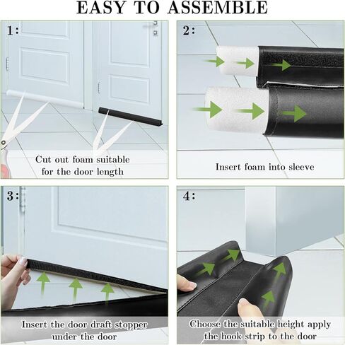 سدادة مسودة الباب مقاس 91.44 سم - قابلة للتعديل تحت مانع مسودة الباب، سدادة مسودة مزدوجة الجانب لأسفل الباب، عازل الباب، تجريد الطقس، عازل للصوت in Kuwait