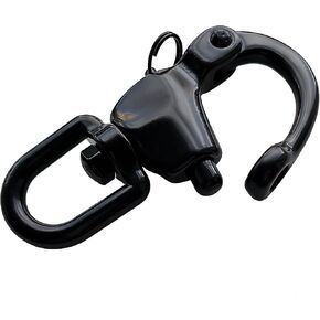 316 Stainless Steel Swivel Eye Snap Shackle, 124mm(4.88") Quick Release Shackle, Sailing Rigging, SCBA Mask Clip, Spinnaker Halyard Shackle, Black