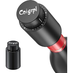 Wine Bottle Stoppers，2-in-1 Vacuum Wine Stopper，Reusable Wine Savers, Wine Preserver Vacuum Pump Corks Keep Wine Really Fresh, Best Gift Accessories (1 Black)