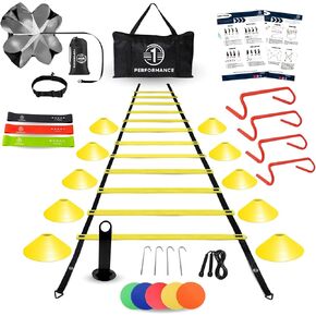 Agility Training Equipment – Agility Speed Ladder & Agility Hurdles | Soccer Football Training Equipment for Youth – Improve Speed, Agility & Coordination