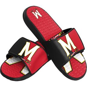 FOCO Maryland Terrapins NCAA Mens Colorblock Big Logo Gel Slides - M