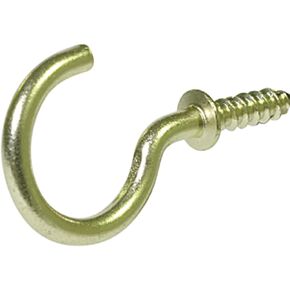 41854 Cup Hooks, 3/4-Inch, Brass, 50-Pack