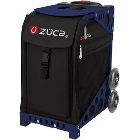 Zuca Obsidian Black Sport Insert Bag and Navy Blue Frame with Flashing Wheels