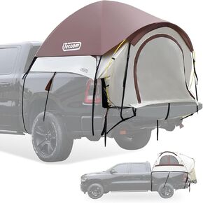 Tecoom Pickup Truck Tent Waterproof PU3000mm Double Layer for 5.5-5.8ft Truck Bed Portable 2 Person Compact Full Size Truck Bed Tent for Back of Truck Camping Beach Tent with Rain Fly