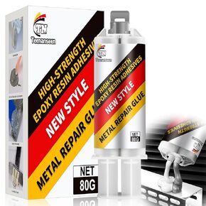 Metal Glue, Metal to Metal Glue, 1 Pack Professional Grade Metal Repair Glue Heavy Duty, High-Temperature Heat Resistant Epoxy Glue for Plastic, Ceramic, Welding Steel, Aluminum, DIY Craft