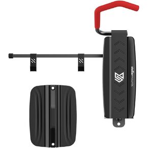 STELLARMOUNTS Bike Wall Mount - Wheel Hook Bracket - Industrial Class Bikcycle Rack Holds Up to 77 lbs - Secure Bike Storage Can be Mounted on Indoor/Outdoor Walls, Black/Red
