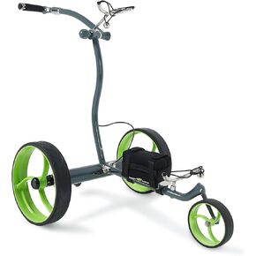 Terra Electric Golf Caddy Gray- Ultralight and Ultraslim Stainless Steel - Rechargable Lithium Battery - Remote Control - 36 Holes - Fully Accessorized - Comes with Trolley Bag