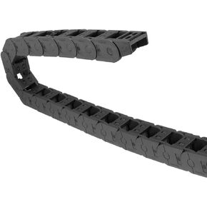 uxcell Drag Chain Cable Carrier Open Type with End Connectors R55 25X25mm 1 Meter for Electrical CNC Router Machines Black
