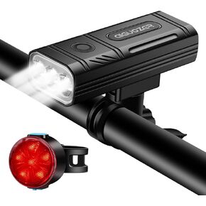 Ultra Bright 3000 Lumens Bike Light Set, USB Rechargeable Bike Lights Front and Back for Night Riding with Power Bank Function, IP65 Waterproof Multiple Modes Road Mountain Bike Accessories