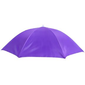 Umbrella Hat, Waterproof Foldable Portable Polyester Fishing Cap Elastic Headband Easy to Wear Sun Rain Multifunction Headwear Umbrella Hat for Fishing Golf Camping Beach(Purple)