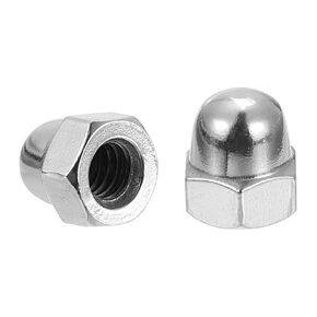 uxcell 1/4"-20 Acorn Cap Nuts, 30Pcs 304 Stainless Steel Dome Cap Head Acorn Nut Hardware Nuts for Bolt Cover, Silvery