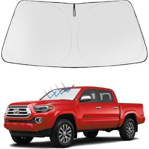 Proadsy 2024 Upgrade Front Windshield Sun Shade Foldable Sunshade Protector Custom Fit 2023 2022 2021 2020 2019 2018 2017 2016 Toyota Tacoma 2Dr 4Dr Pickup Accessories