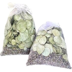 الأوكالبتوس + الخزامى الأوكالبتوس المجفف - عبوة من قطعتين من أكياس حمام الدش اللافندر من أوراق الأوكالبتوس للاستحمام المحفوظة الطبيعية الحقيقية وأوراق الأوكالبتوس الخزامى in Kuwait