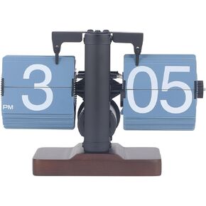 Retro Flip Desk Shelf Clock, Flip Digital Clock Auto Flip Clock for Home Office Decor Flip Desk Clock, Flip Clock Vintage Desk Clock Retro Flip Down Clock (Black with Blue in Saudi Arabia