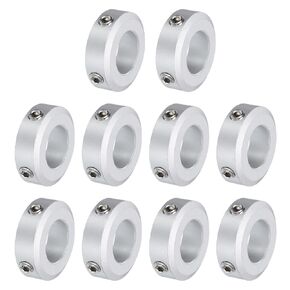 uxcell 10pcs Set Screw Collars 17mm Bore, Aluminum Shaft Collars, 32mm OD and 10mm Thickness, Set Screw Clamp Collar, Stop Collar for Linear Rod Shaft Guide