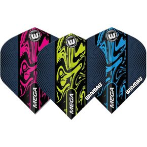 WINMAU Mega Standard Liquid Dart Flight Set - 3 set per pack (9 Flights in Total)
