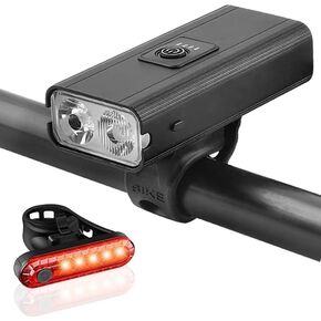 Super Bright 1200 Lumens USB Rechargeable Bike Lights with Power Bank Function - Front and Back LED Lights for Night Riding, Waterproof with 3+5 Light Modes