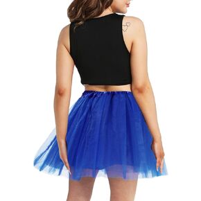Women Teens Tutu Adult 4 Layered Tutu Skirt with Satin Lined Dance Non See-Through Tutu Halloween Costumes