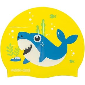 Kids Silicone Protective Waterproof Stretchable Swimming Cap, 2-8 Years Old