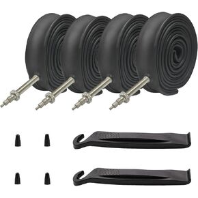 Bike Tubes,28 700x25C 700X28C 700X32C 48mm Presta Valve 622 700 25C 28C 32C Inner Tubes (4 Pack and 2 Strong Tire Levers as Gift)…