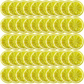 Artificial Lemon Slices Faux Citrus Fruits Fake Artificial Fruit Decoration Slices Lifelike