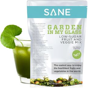 SANE MD - Garden in My Glass - Greens Powder - All Natural Fruit and Greens Superfood Powder Mix with Acai and Organic Cinnamon - NSF Certified - 30 Servings