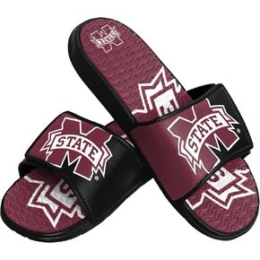 FOCO Mississippi State Bulldogs NCAA Mens Colorblock Big Logo Gel Slides - L