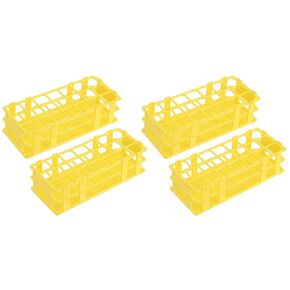 PATIKIL 21 Holes Test Tube Rack, 4Pcs 30mm Square Hole Plastic Detachable Test Tube Holder Stand Suitable for Less Than 30mm Dia Tube for Laboratory Scientific Experiments, White