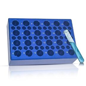 Aluminum Cooling Block - 60 Well PCR Tubes Cooler,24-Well for 1.5ml /2ml Tubes, 36-Well for 0.2ml PCR Tubes