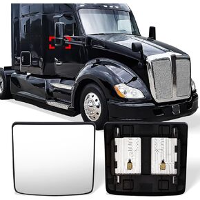 Lower Mirror Glass for Kenworth T680 T880 Small Glass with Defrost Heated, Driver/Left & Passenger/Right Universal side
